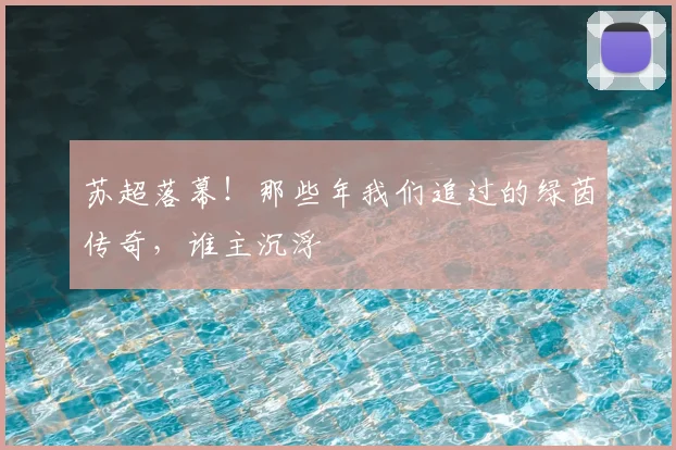 苏超落幕！那些年我们追过的绿茵传奇，谁主沉浮